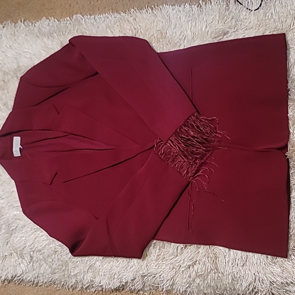 Feather Trim Blazer